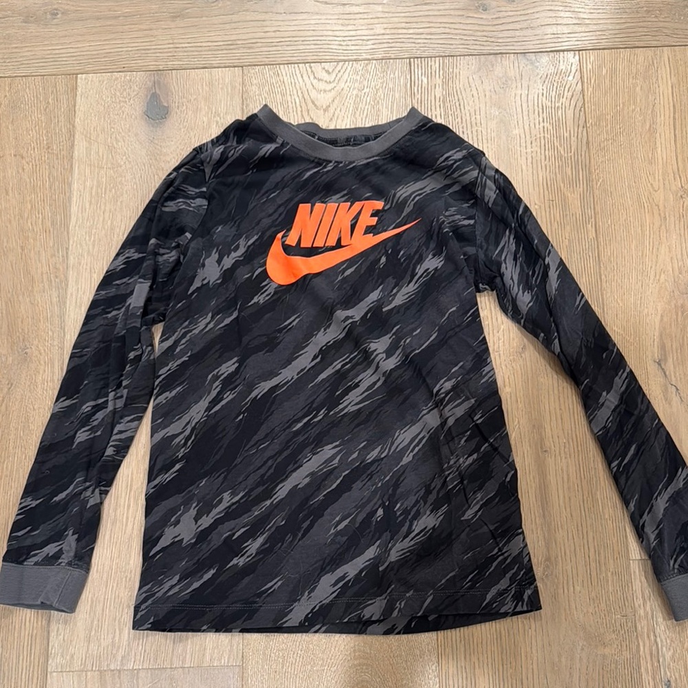 Nike Kids Black and Orange Long Sleeve Shirt